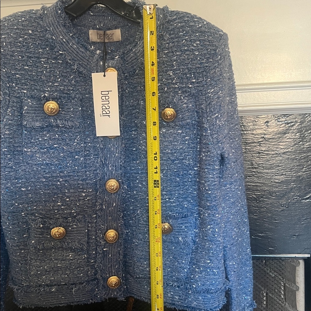NWT Benaar LA Bethany Tweed Jacket with Gold Buttons Size L - Picture 8 of 10
